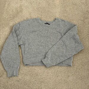 Light grey cropped crewneck